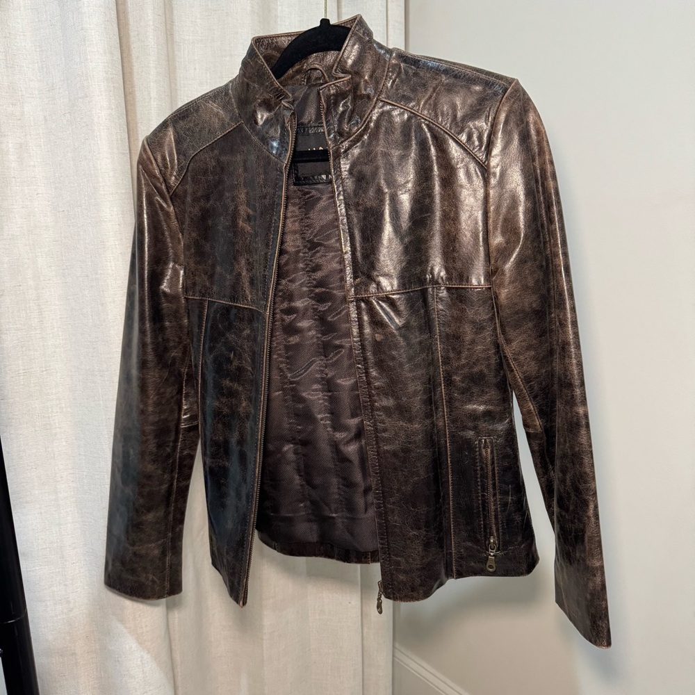 Dark brown 100% Genuine Leather Jacket